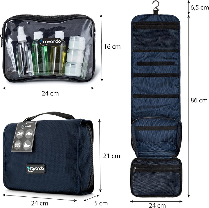 TRAVANDO Kulturbeutel Männer zum Aufhängen Kulturtasche Transparent Waschtasche Durchsichtig Waschbe