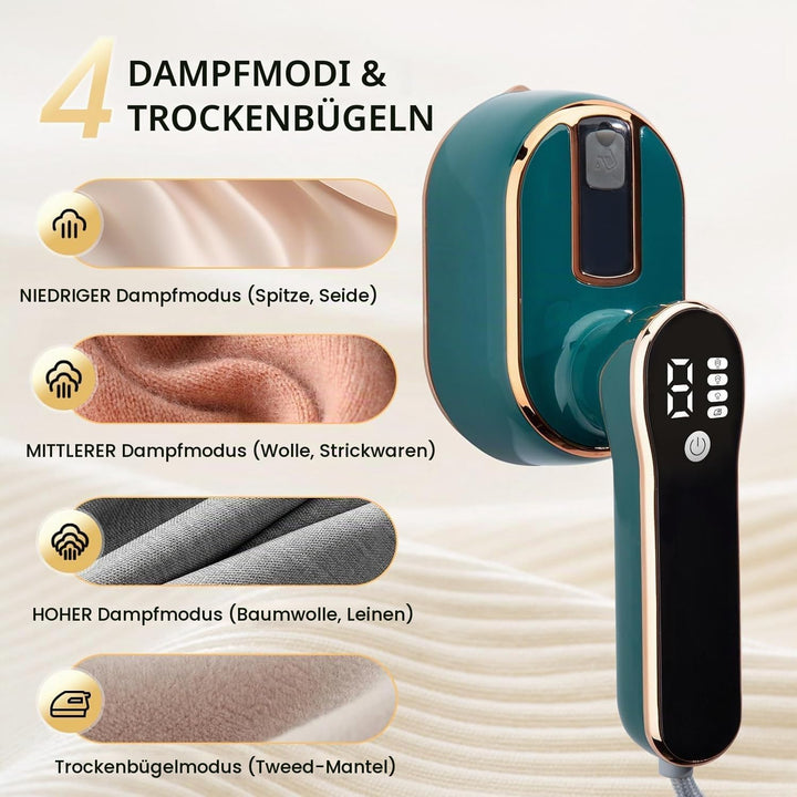 Mini Dampfbügeleisen, Steamer Dampfglätter 2 in 1 für Trocken- und Nassbügeln, Tragbares Reisebügele