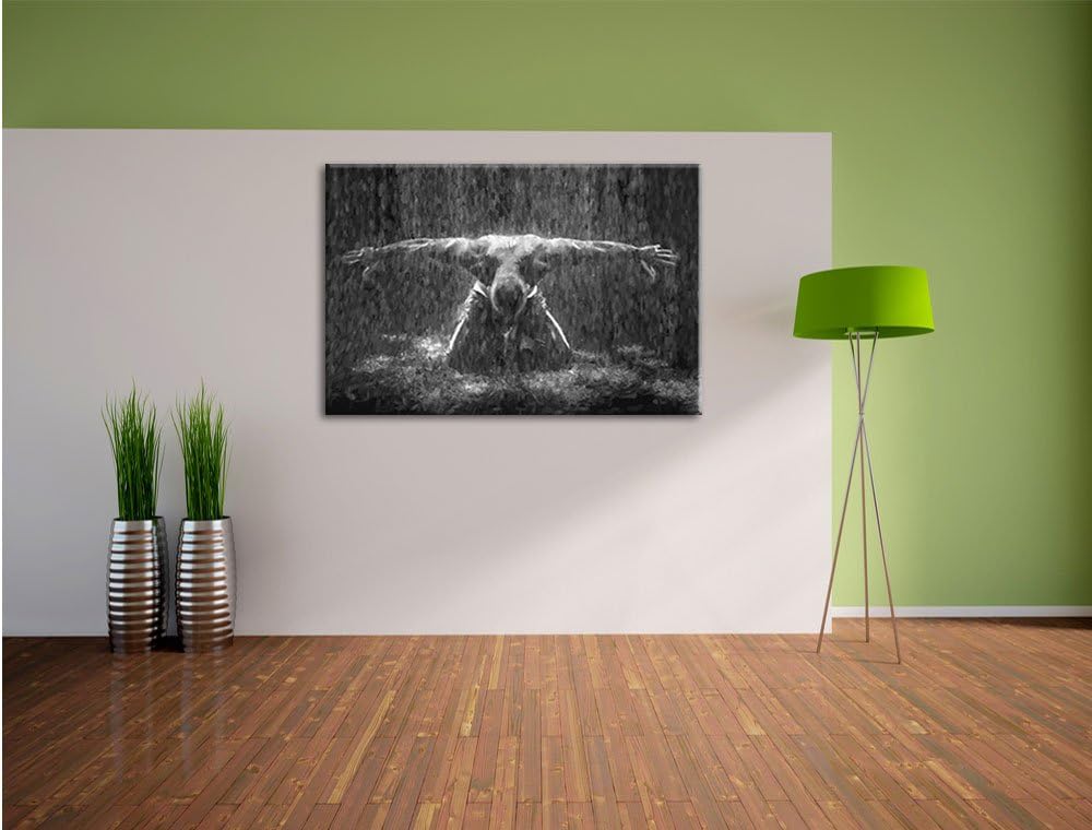 Pixxprint Bodybuilder im Regen Kunst als Leinwandbild/Grösse: 100x70 cm/Wandbild/Kunstdruck/fertig b