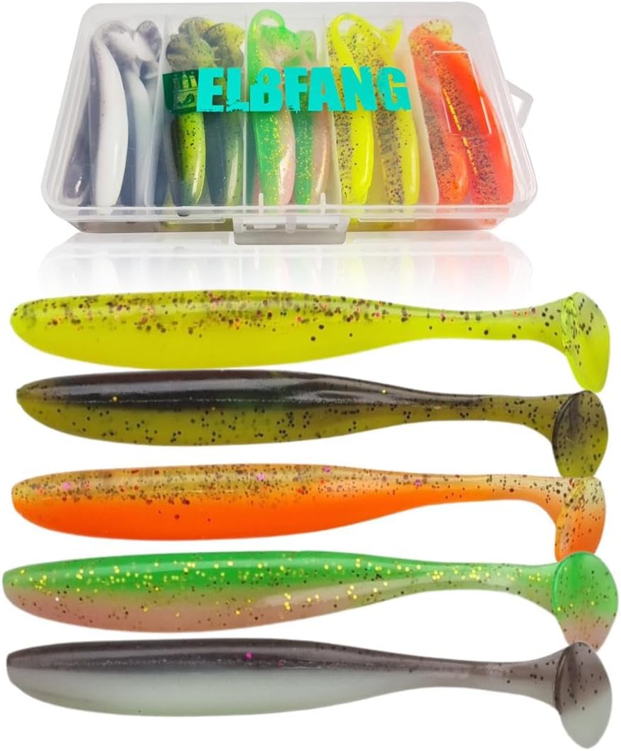 ELBFANG© Angeltasche mit Angel-Boxen gefüllt | Voll mit Wobbler Gummifischen Kunstköder | Angelzubeh