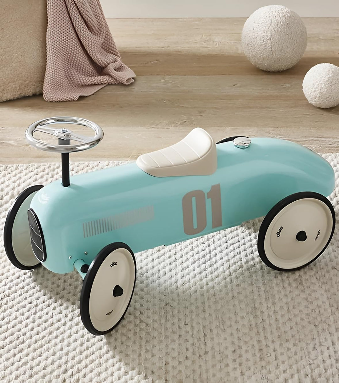 Vilac VIL1124 Autoträger Vintage in zartem Blau – ab 18 Monaten – 1124, himmelblau, Large, Himmelbla
