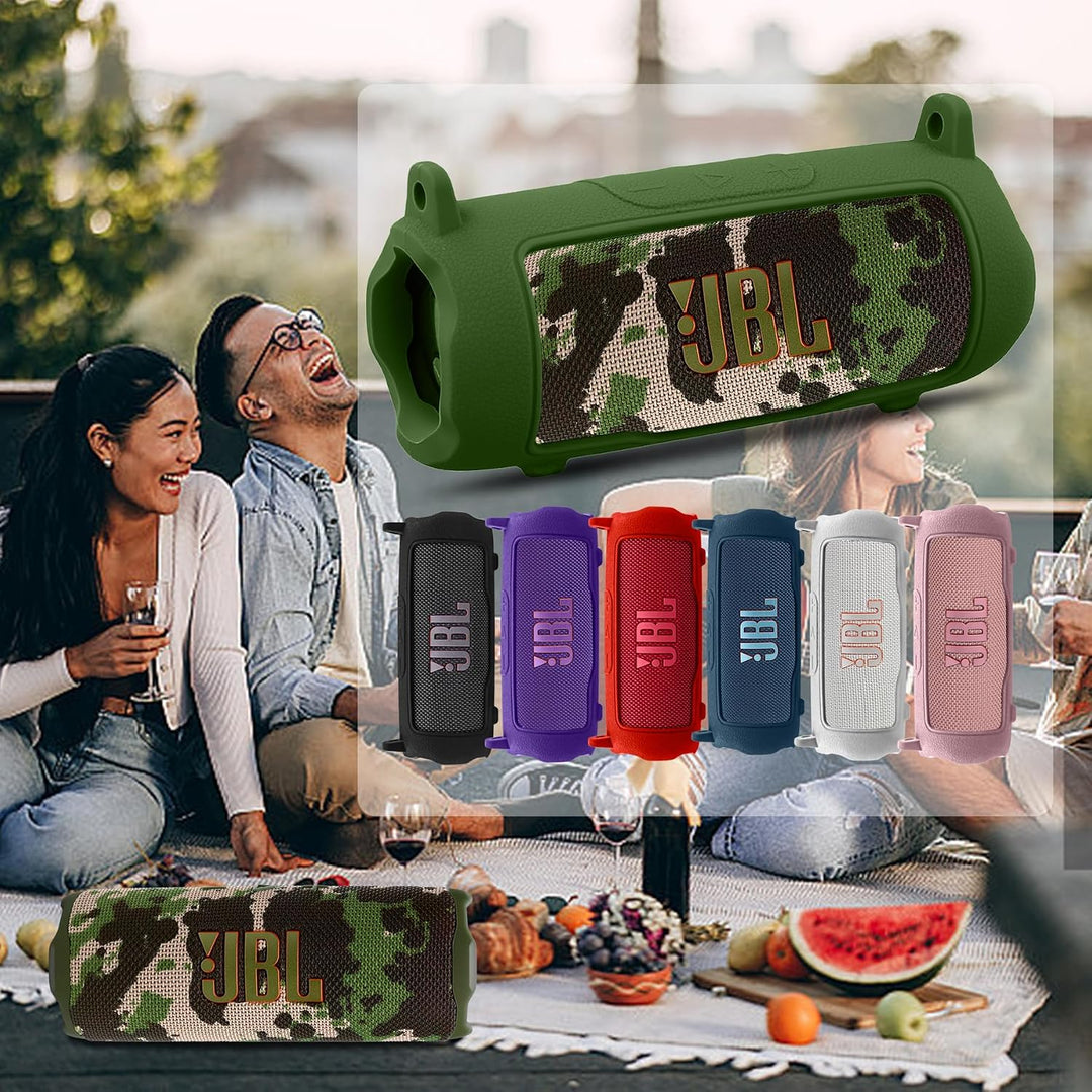 Khanka Silikonhülle für JBL Flip 7 Bluetooth-Lautsprecher,Olivgrün | Für JBL Flip 7 Bluetooth-Lautsp