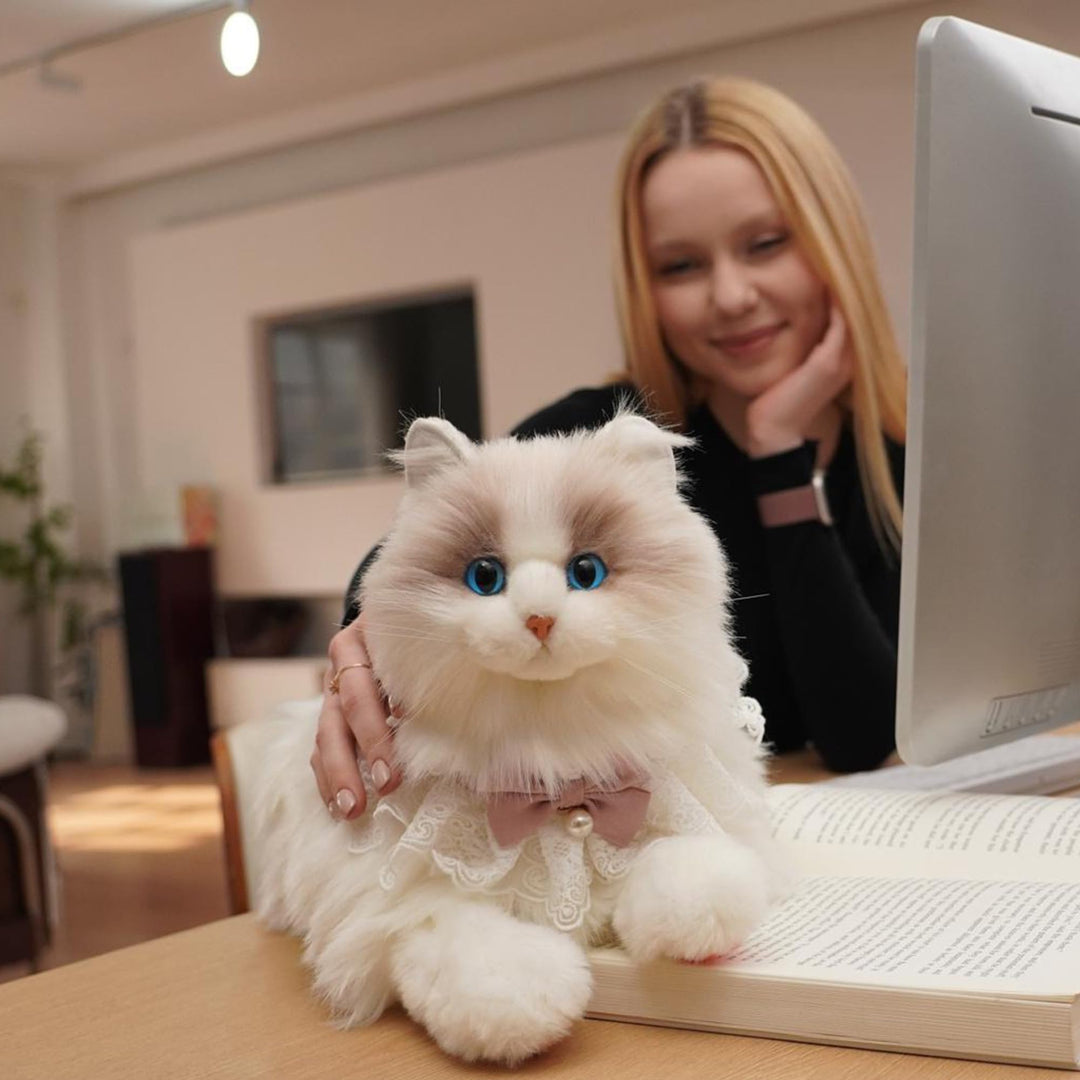 Chongker Interaktives Plüschtier Roboter Katze (Weiss), Weiss