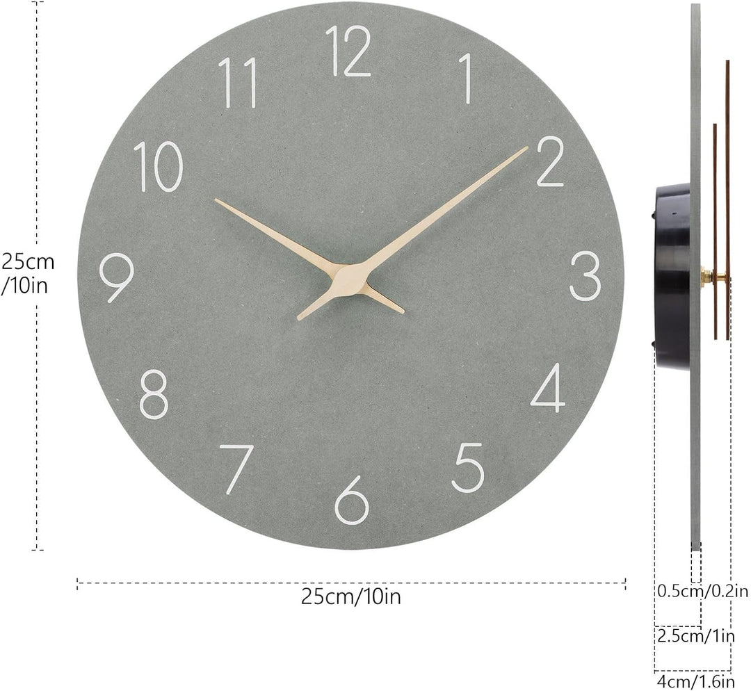 MDF Holz Wanduhr Ohne TickgeräUsche Lautlos Modern 25cm Quarz Gross Batterie Betriebene Wanduhr Einf