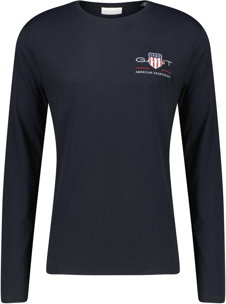 GANT Herren Reg Medium Archive Shield Ls T T-Shirt 4XL Schwarz, 4XL Schwarz