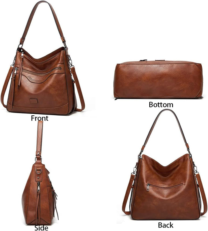Sacmill Damen Handtasche PU Leder Umhängetasche Shopper Top-Griff Tragetaschen Elegant Schultertasch