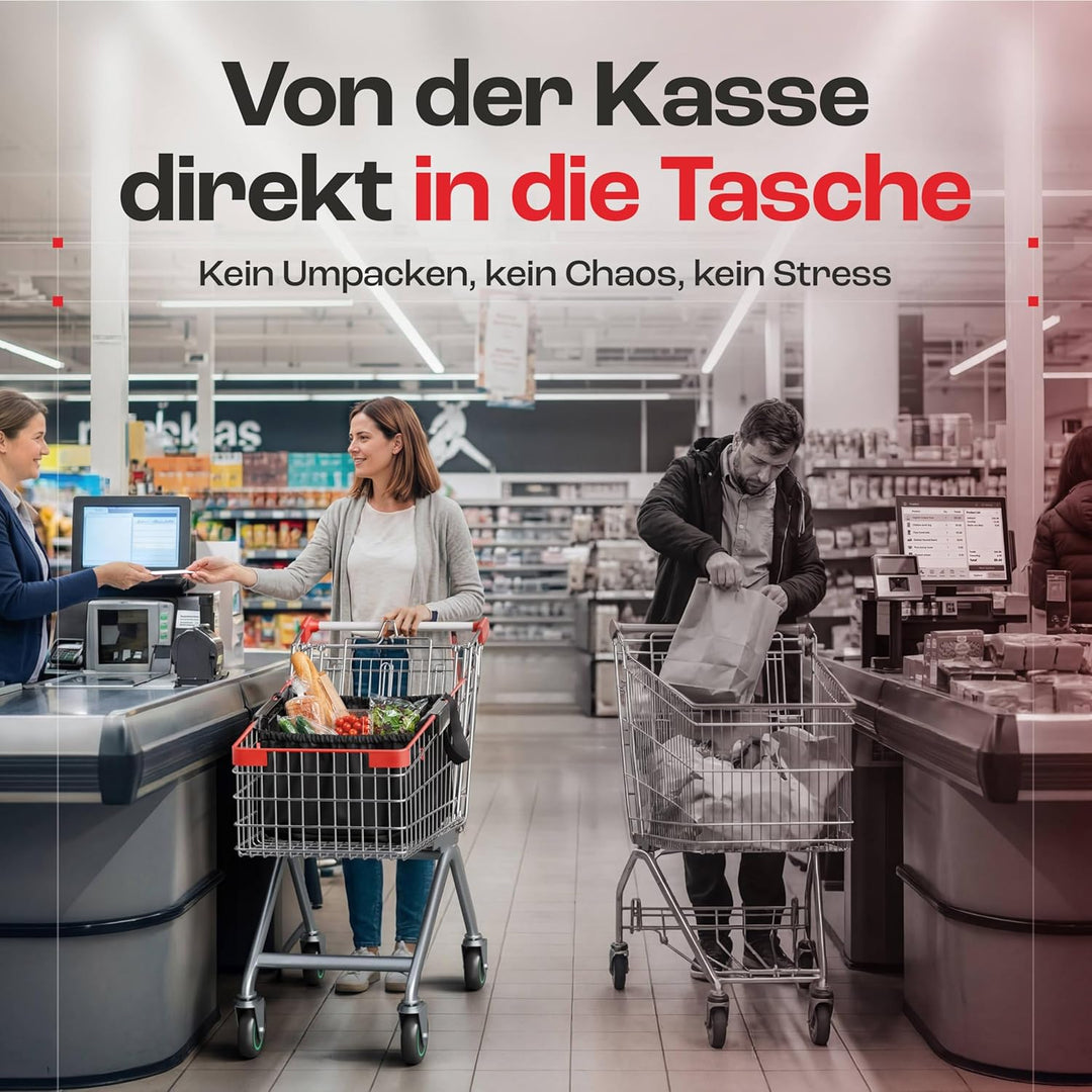 achilles Einkaufswagentasche faltbar, Einkaufswagentasche zum Einhängen, Shopper, Einkaufstasche für