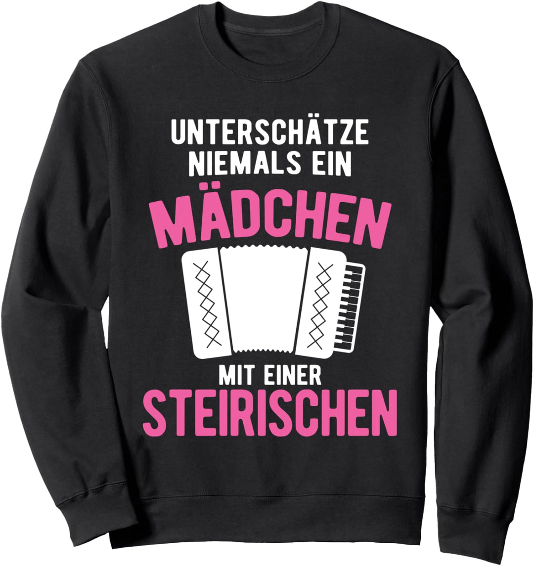Mädchen Mit Einer Steirischen Harmonika Akkordeon Sweatshirt