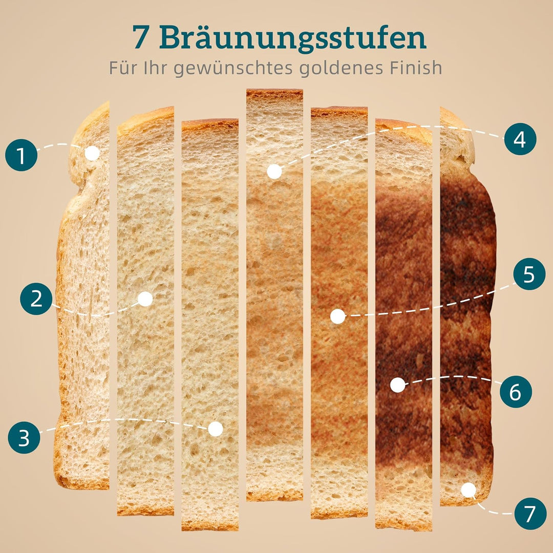 HOMCOM Wasserkocher Toaster Set, 1,7L 2200W Schnellkoch-Wasserkocher mit Kalkfilter, 4-Scheiben-Toas