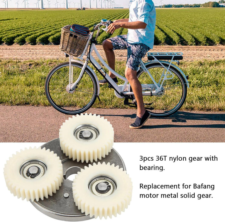 Bnineteenteam E Bike Motor Gear Clutch Kit, 3pcs 36T Nylon Gear mit Lager und 88mm Kupplung Electric