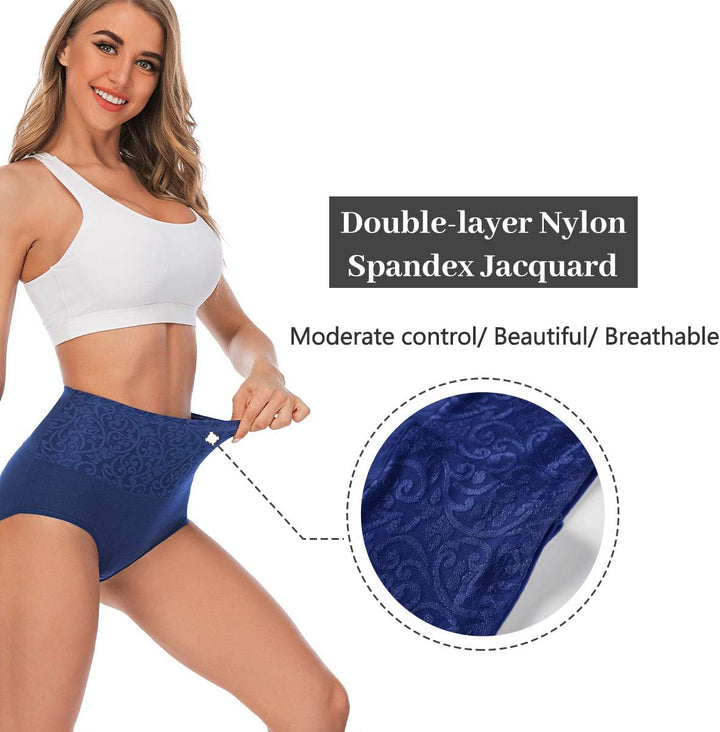 YaShaer Unterhosen Damen Baumwolle Hohe Taille Slips Hoher Taillenslip für Frauen Mehrpack 4XL 5 Pac