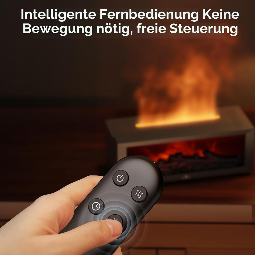 Diffusor LED Kamin Aroma Luftbefeuchter mit Fernbedienung, Dynamischem Flammeneffekt, 150ml Öl Aroma