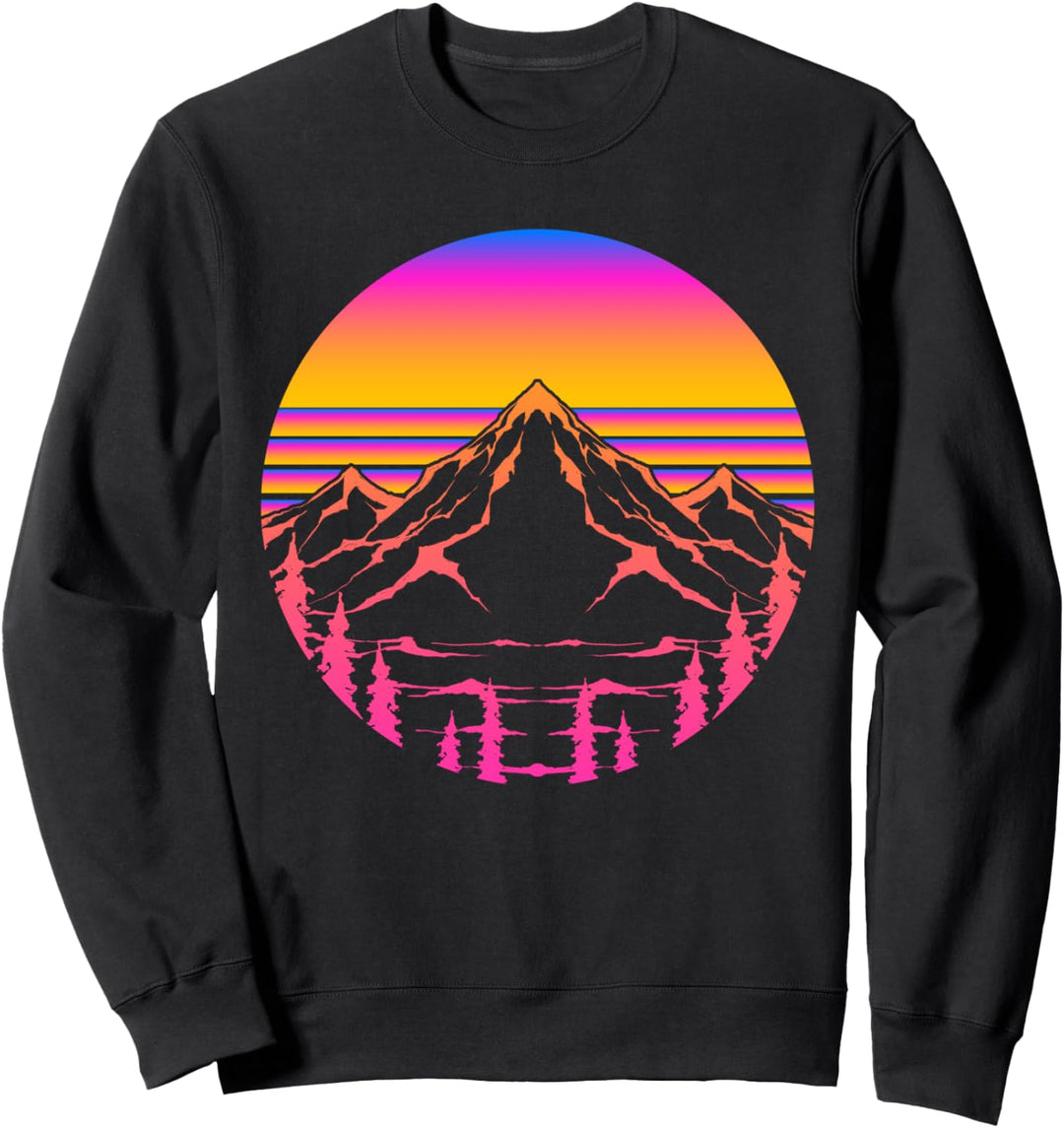 Vintage Gebirge Retro Kunst 1990er Aesthetic Vaporwave Sweatshirt