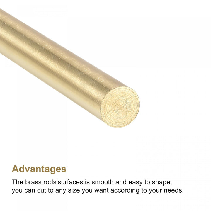 sourcing map Messingstange, Massiv Messing Rundstab 12mm Durchmesser 450mm Länge Drehstange für RC M