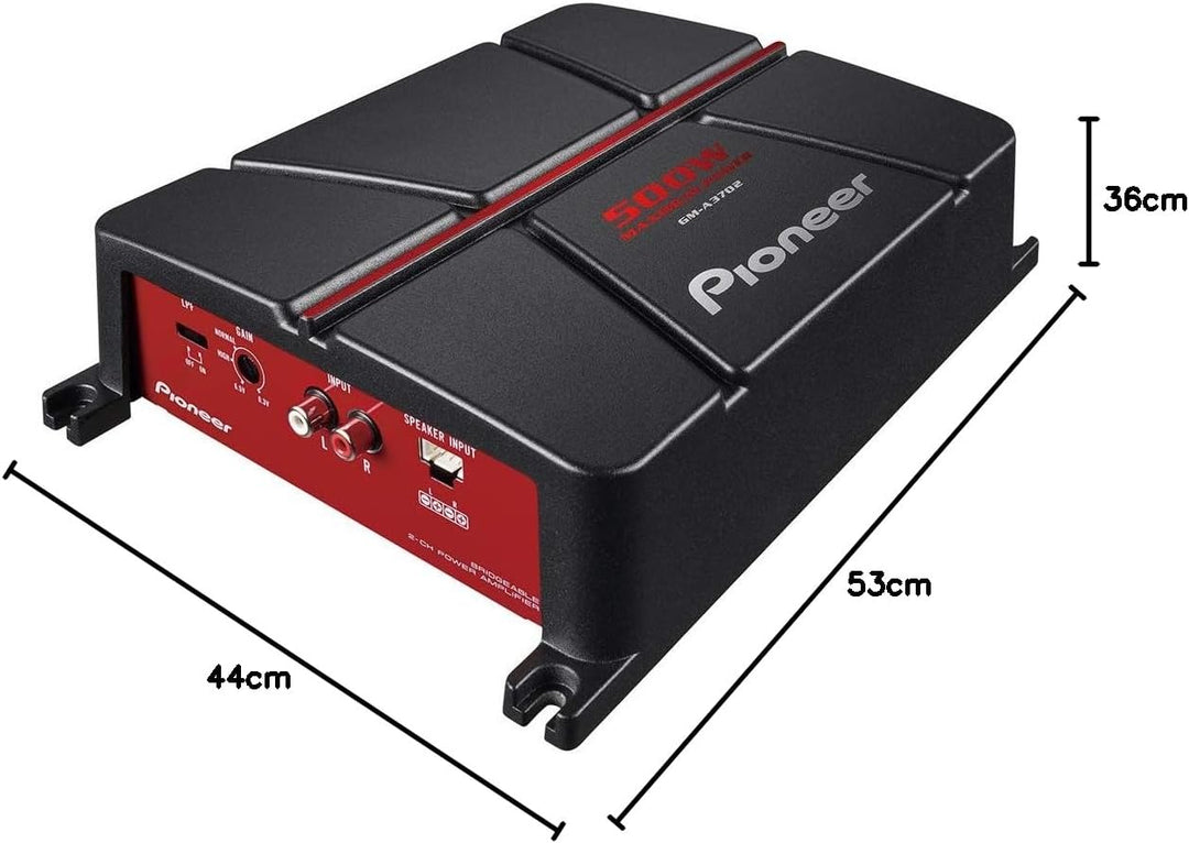 Pioneer GXT-3730B – Paket aus 30-cm-Gehäusesubwoofer und brückbarem 2-Kanal-Verstärker, 1400 W Maxim