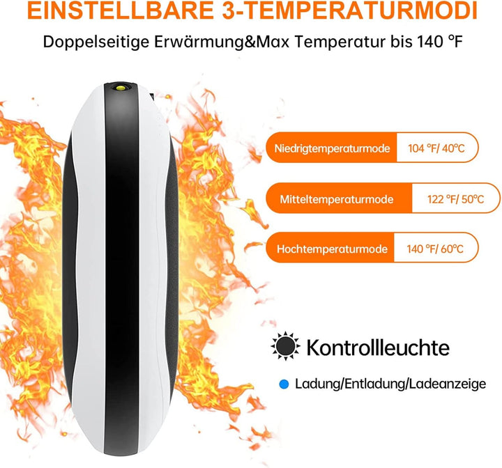 Aitesuo Handwärmer Wiederaufladbar, USB Taschenwärmer mit 6000mAh/10000mAh Tragbarer Powerbank Elekt