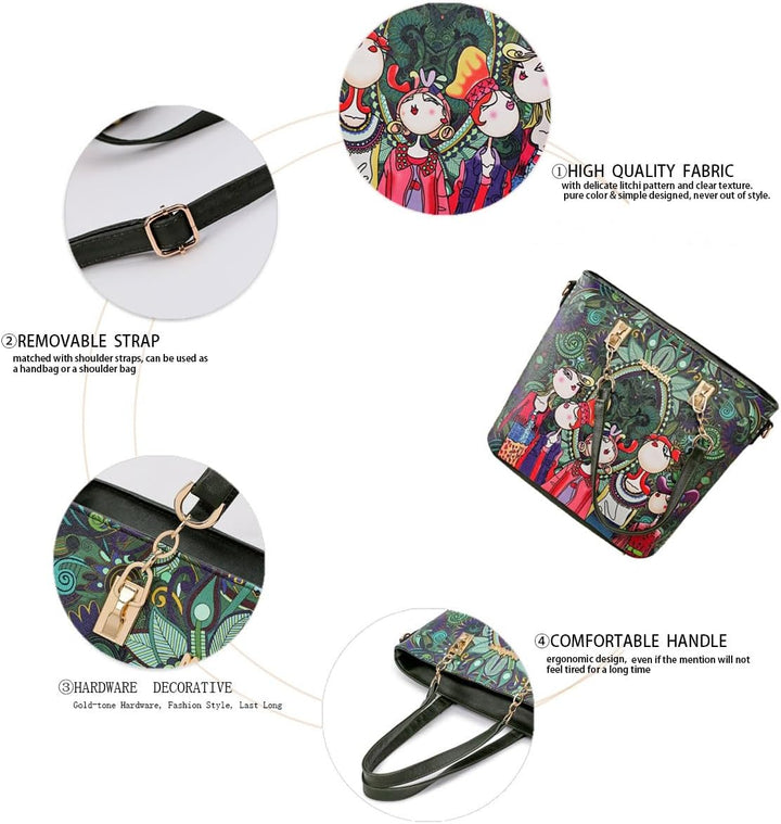 BUKESIYI Damen Tasche Handtasche Umhängetasche Schultertasche Frauen Kulturbeutel Weekender Klein PU