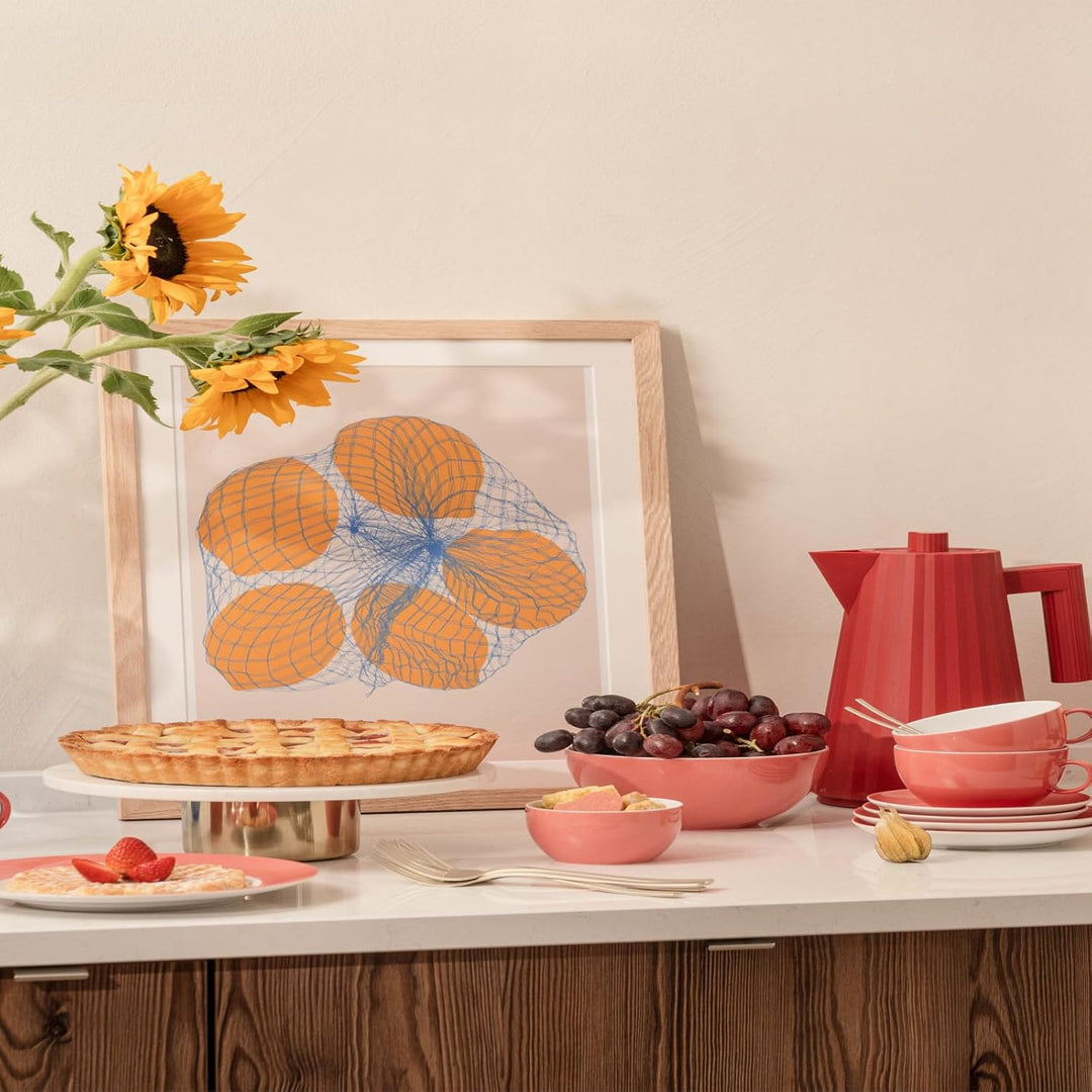 Thomas Sunny Day Soft Red Suppenteller 23 cm - Porzellan Teller mit Fahne, Salatteller, Serviertelle