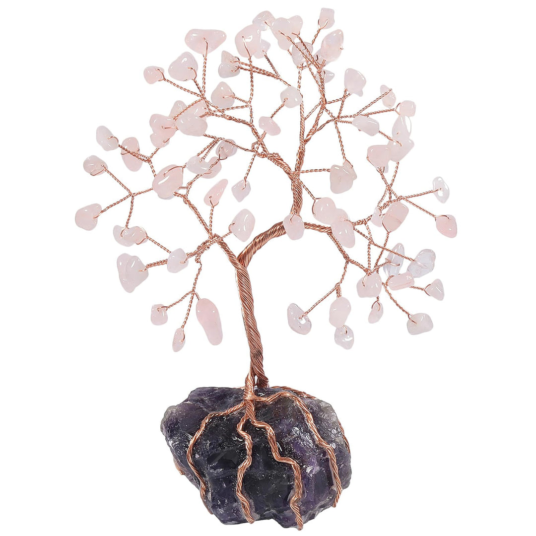 Nupuyai Kristall Edelstein Baum des Lebens Geldbaum Feng Shui Deko Glückbaum Wire Wrap Trommelsteine