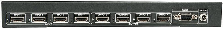 LINDY 4 x 4 HDMI 4 K Matrix Switch mit IR-Fernbedienung, 38152, schwarz