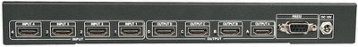 LINDY 4 x 4 HDMI 4 K Matrix Switch mit IR-Fernbedienung, 38152, schwarz