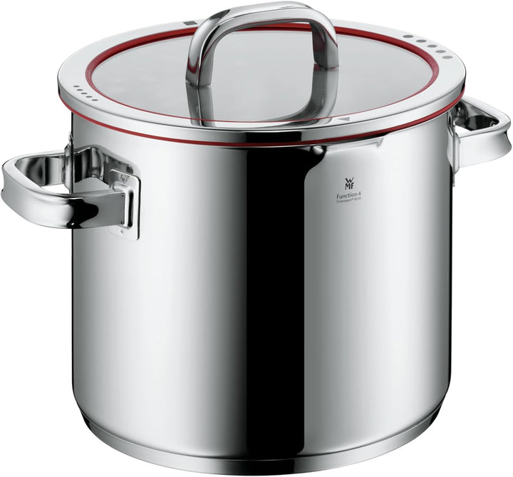 WMF Function 4 Gemüse- Suppentopf Induktion 24cm, Glasdeckel, Kochtopf gross 8,8l, Cromargan Edelsta