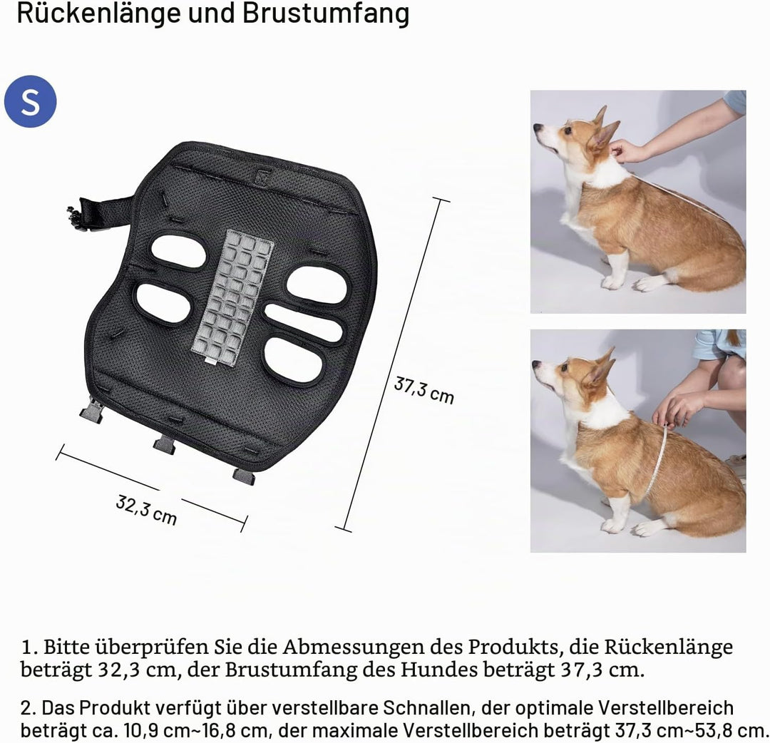 Wakytu Tragehilfe für kleine Hunde, Hebegeschirr, verstellbare gepolsterte atmungsaktive Gurte. Für