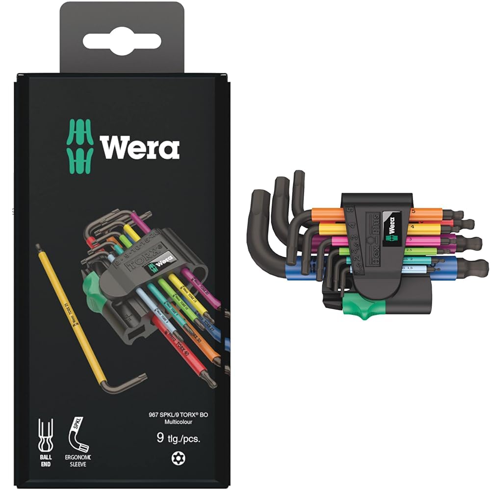 Wera Winkelschlüsselsatz 967 SPKL/9 TORX® BO Multicolour, BlackLaser, 9-teilig, 05073599001 & 051331