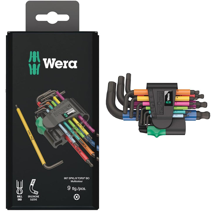 Wera Winkelschlüsselsatz 967 SPKL/9 TORX® BO Multicolour, BlackLaser, 9-teilig, 05073599001 & 051331