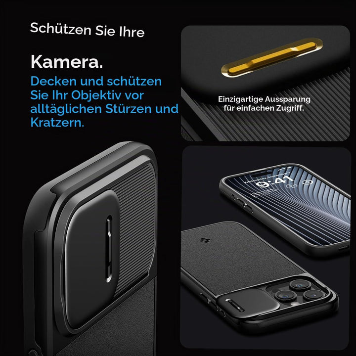 Spigen Optik Armor MagFit Hülle Kompatibel mit iPhone 15 Pro Max Kompatibel mit MagSafe -Schwarz, Sc
