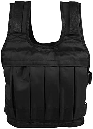 50 Kg Gewichtsweste, Trainingsgewichtsweste mit 12 Taschen und Schaumstoffpolster, Verstellbare Gürt