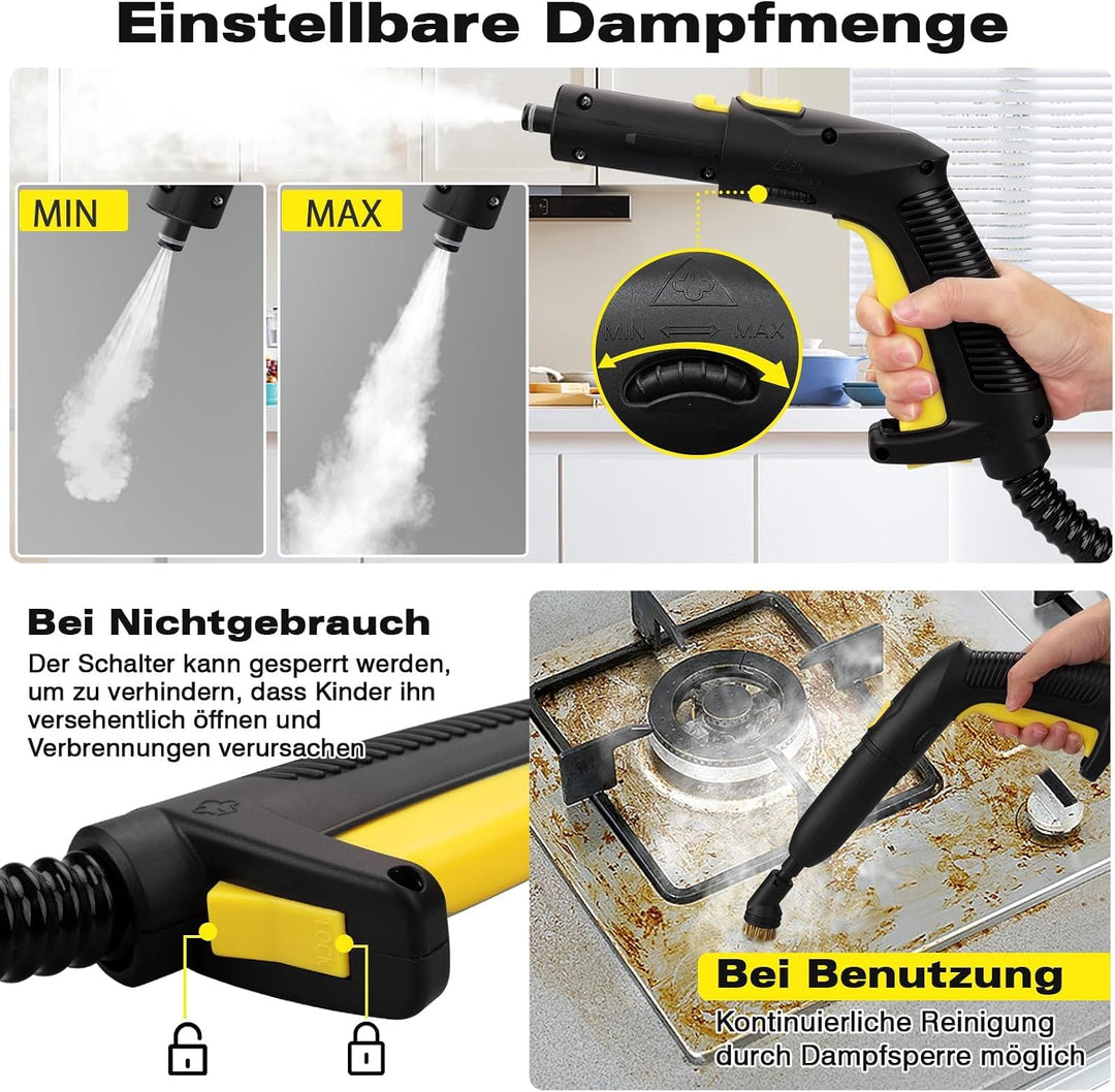TVD Dampfreiniger, Polstermöbelreiniger, mit 5 m extra Langem Netzkabel