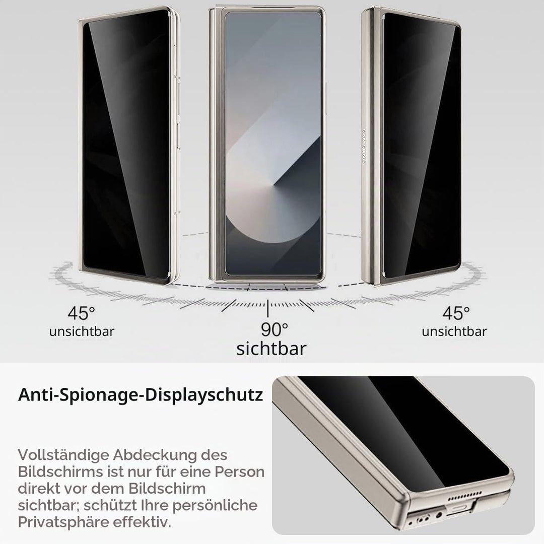 Miimall Kompatibel mit Samsung Galaxy Z Fold 6 Hülle mit Displayschutz Anti-Peeping+Magnetischer Sch