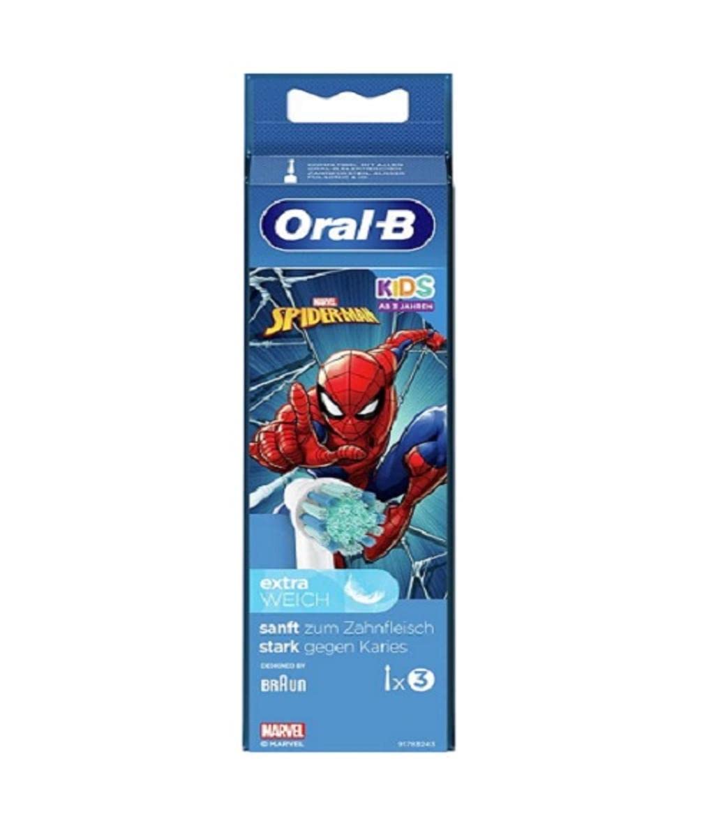 Oral-B Kids Spiderman Aufsteckbürsten - Marvel - Für Kinder ab 3 Jahren - 3er Packung 1 stück (3er P
