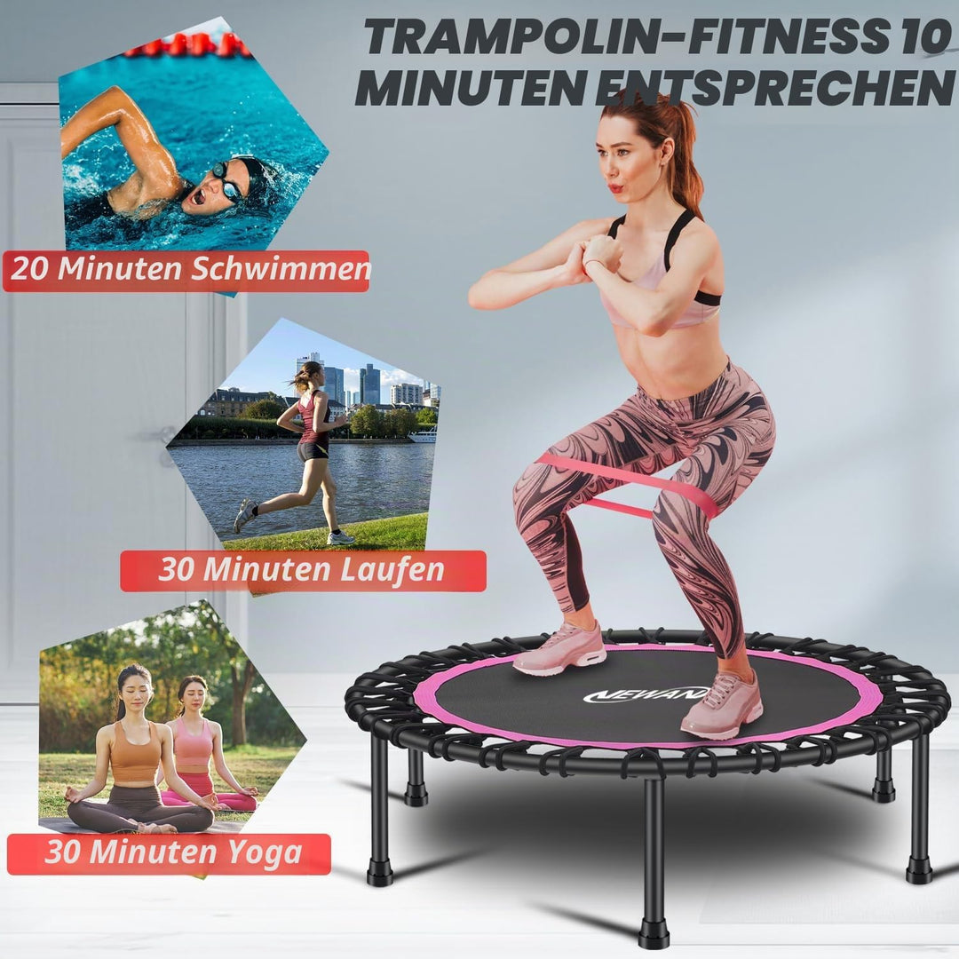 Newan Mini-Trampolin, leises Mini-Trampolin, Fitness-Trampolin, Bungee-Rebounder, Springen, Cardio-T
