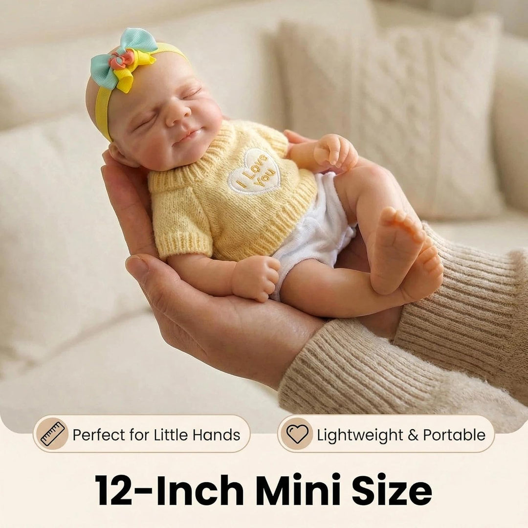 Zero pam Echt Silikon Reborn Baby Vollsilikon Lebensecht-30CM Reborn Baby Mädchen, Reborn Puppen Leb