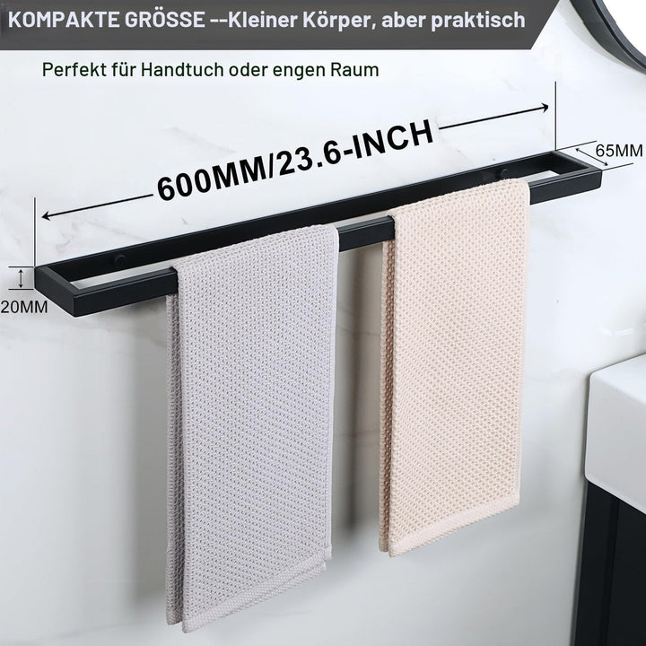 SAYAYO Handtuchhalter Schwarz Handtuchstange Gästehandtuchhalter Wandmontage Edelstahl Badetuchhalte
