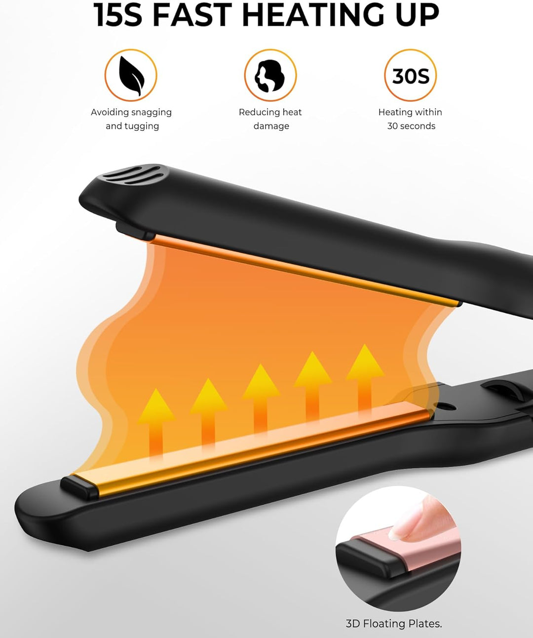 Mini Glätteisen, 2 in 1 Kleins Glätteisen, Haarglätter mit Ionen Technologie & 4 Temperatureinstellu