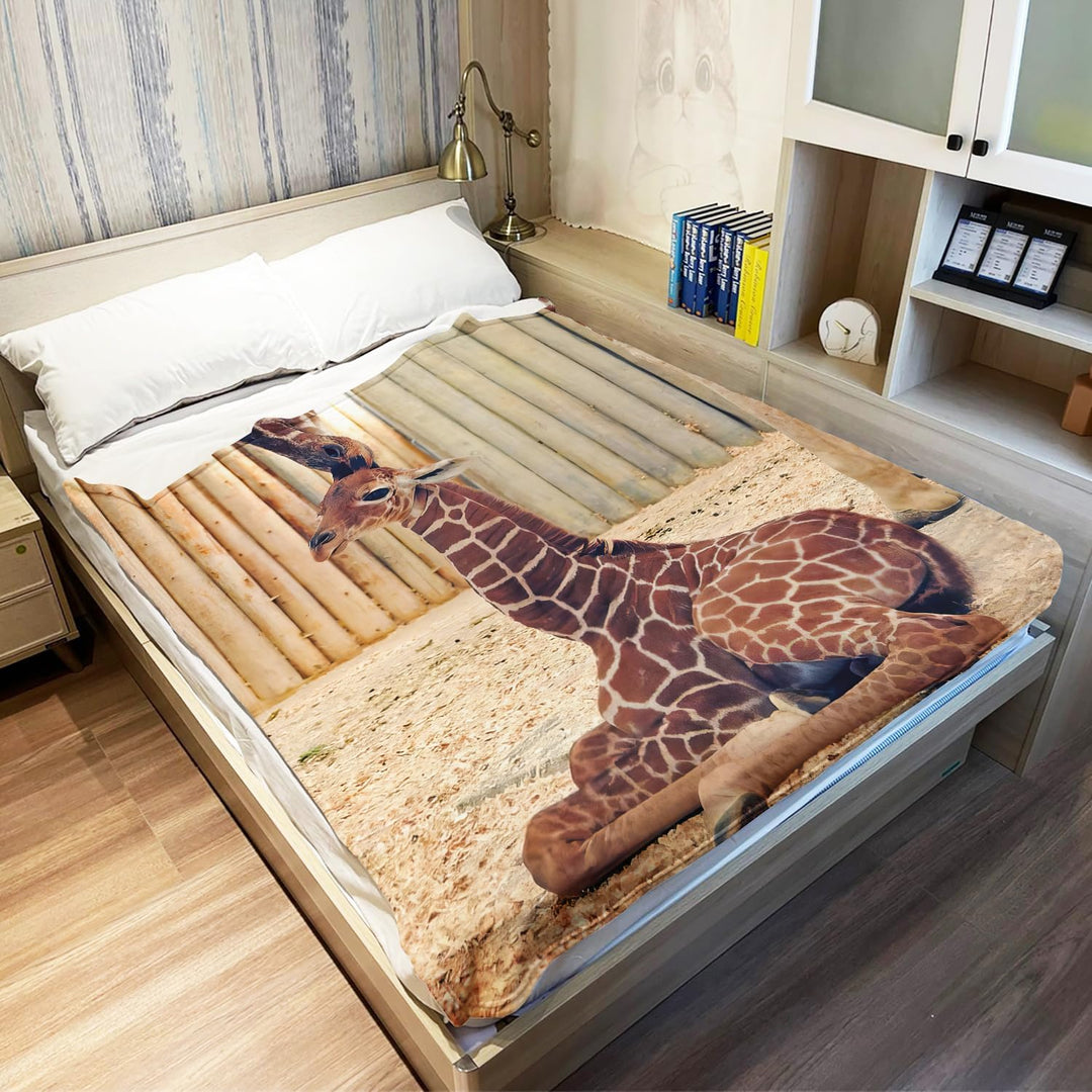 YISUMEI - 150 x 200 cm Decke - Giraffe Fleecedecke,Kaschmir-Gefühl Kuscheldecke Geeignet für Bett od