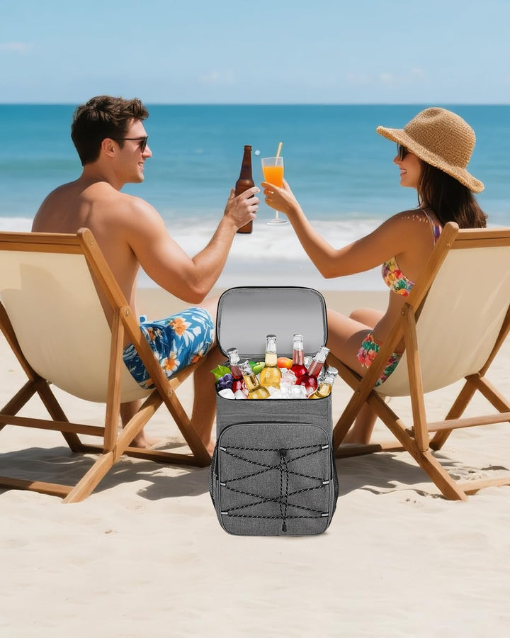 23L Kühlrucksack, Gross Kühltasche Isoliertasche, Tragbare Wasserdichter Picknickrucksack Damen Herr