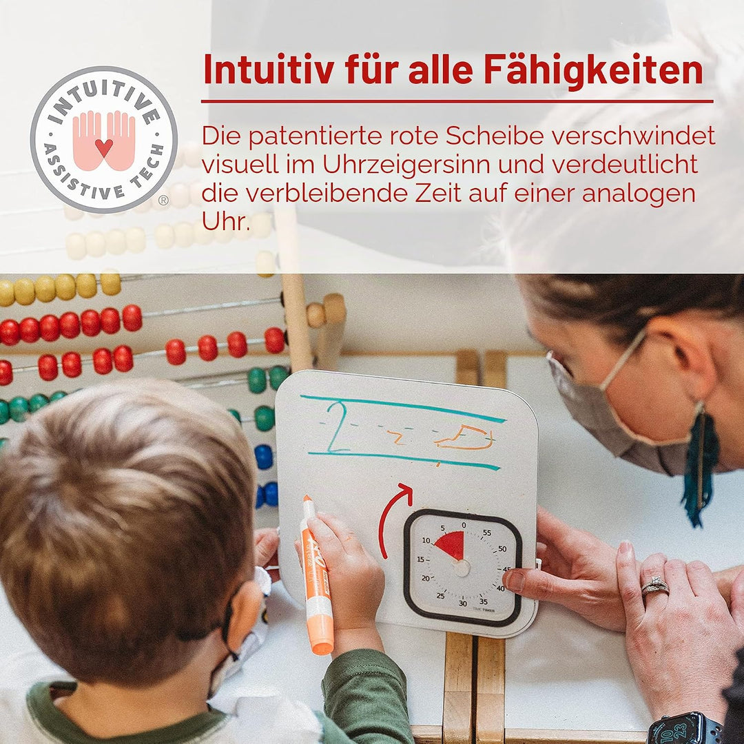 TIME TIMER MOD + Weisswandtafel, trocken gelöscht, 60 Minuten visueller Countdown-Timer mit Magnetta
