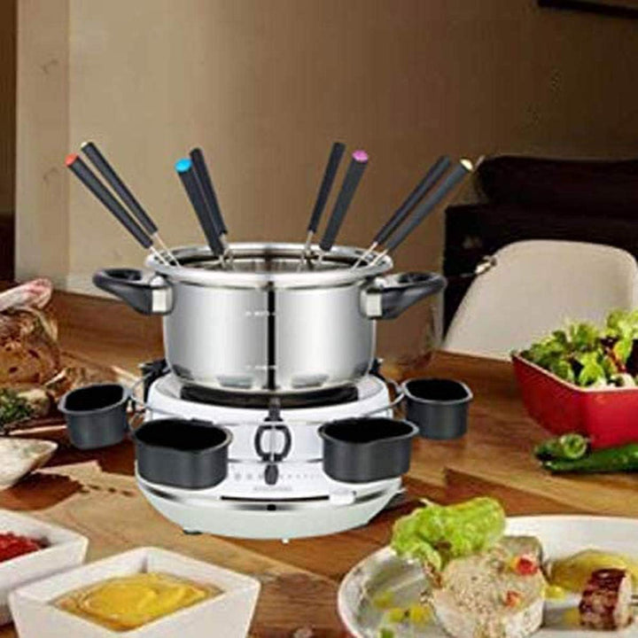 MELISSA 16310230 elektrisches Fondue für 8 Personen 2 Liter Inhalt Fleisch, Schoko, Käsefondue,1200