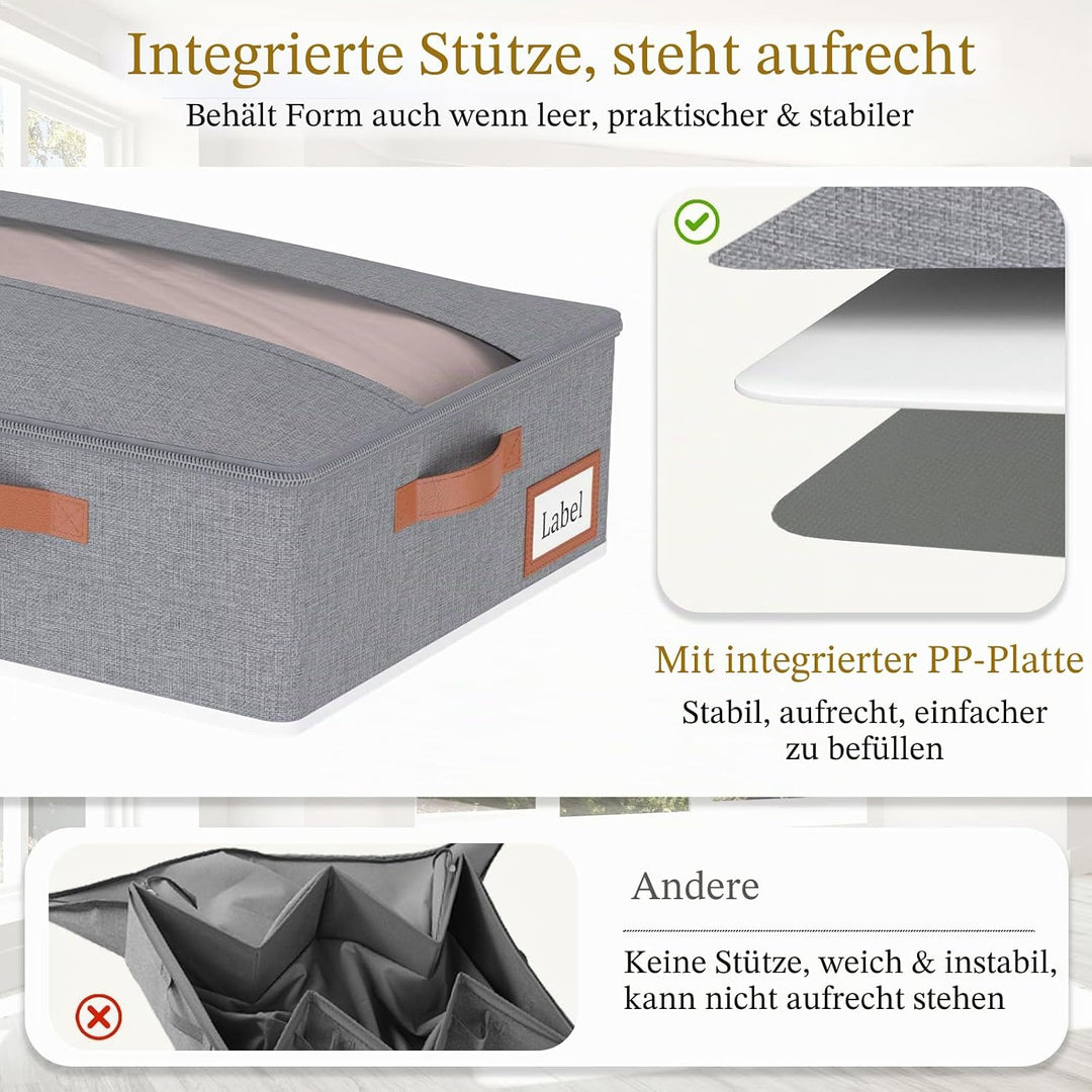 Yawinhe 2 Stück Unterbettkommode, Unterbett Aufbewahrungsbox Vliesstoff, Faltbare Aufbewahrungstasch