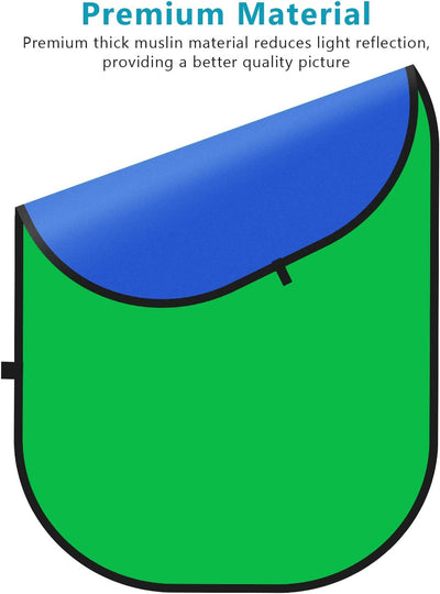 Neewer 150x200cm Chromakey Blau-Grün Hintergrund mit Stativset: 2-in-1 Aufklapp Soft Diffusor mit um
