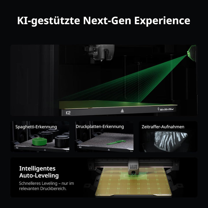 Creality K2 (A) 3D-Drucker, bis 600 mm/s Hochgeschwindigkeitsdruck, AI-Kamera für Druckfehlererkennu