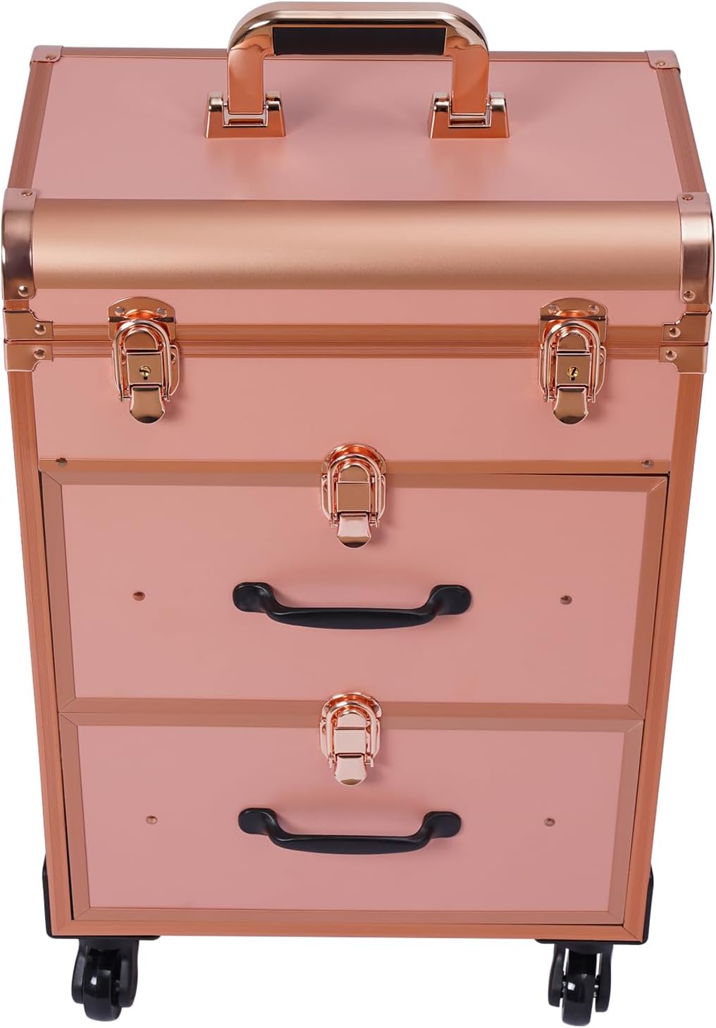 Kosmetikkoffer Trolley, Professionell Make Up Koffer mit Schublade und mit Rollen, Abschliessbar Sch