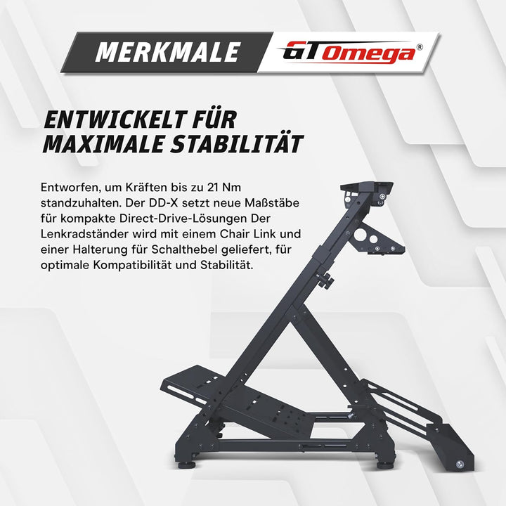 GT OMEGA DD-X Lenkradständer – Ultimative Stabilität, Neigungsverstellbar & Höhenverstellbar, einste