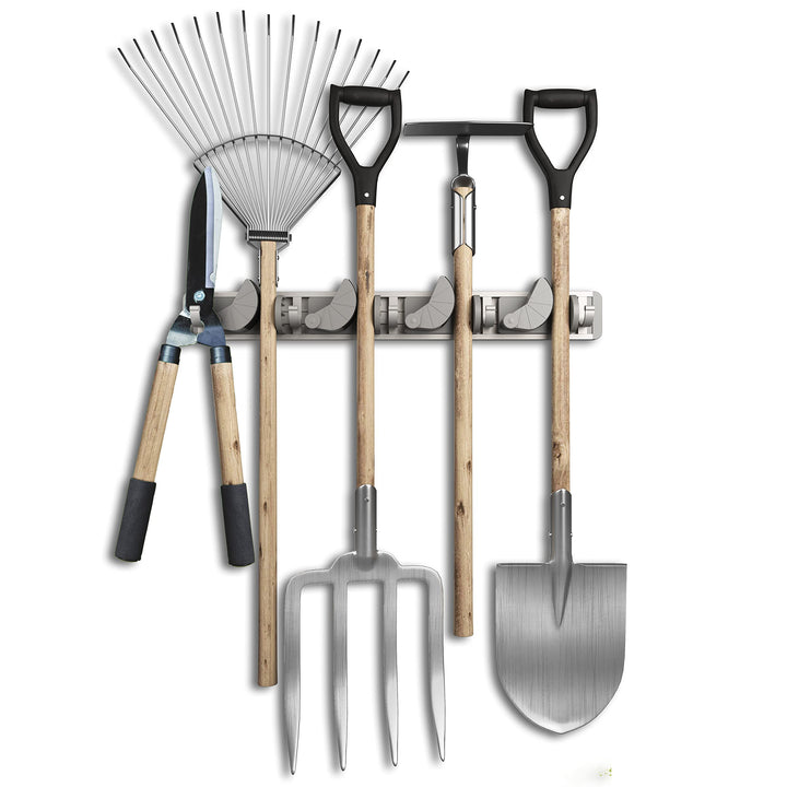 Platzsparender Gerätehalter [2er Set] - Aluminium-Profil mit 4 individuell positionierbaren Halterun