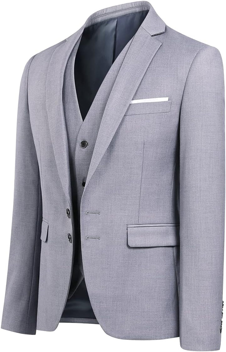 YOUTHUP Anzug Herren 3 Teilig Anzüge Slim Fit 2-Knopf Herrenanzug Modern Formell Sakko Weste Hose fü