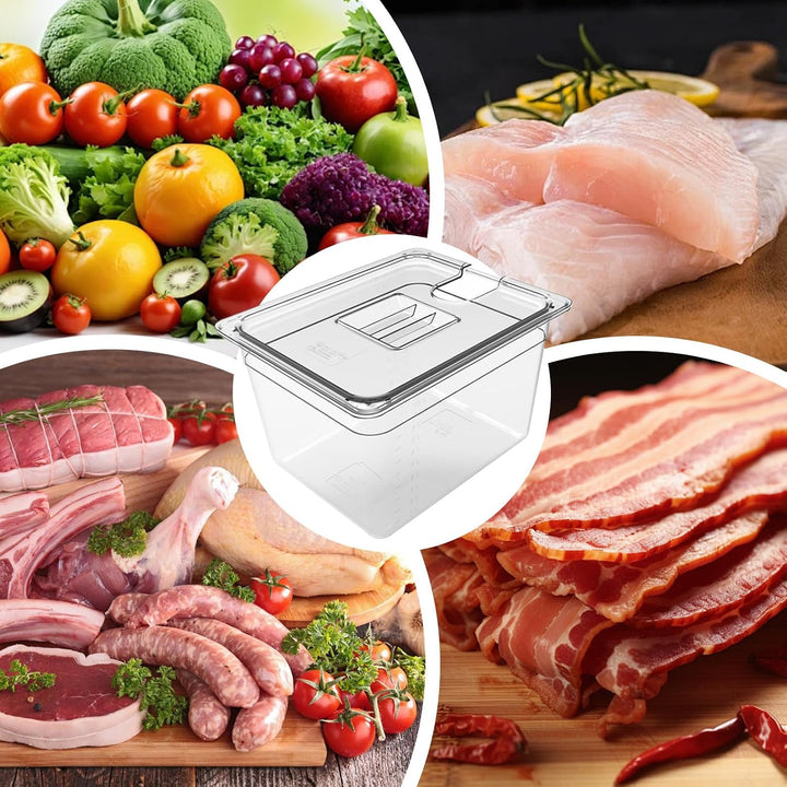 Sous Vide Herd-Behälter, transparente Polycarbonat-Wasserbadbox mit Deckel, auslaufsichere Abdichtun